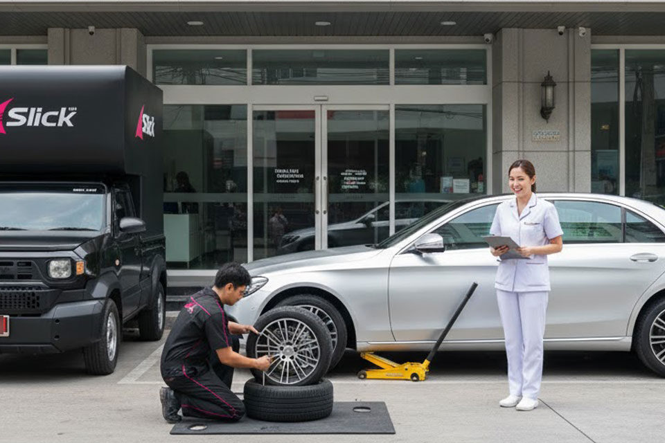 เปลี่ยนยางรถคุณหมอ ถึงบ้าน ถึงที่