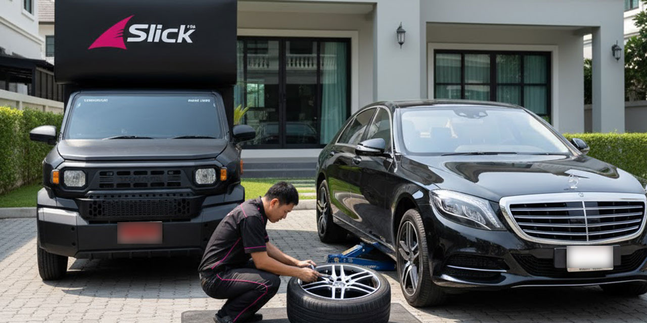 เปลี่ยนยางรถ Benz ถึงที่