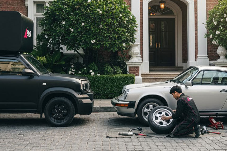 change tire at home porsche classic 01