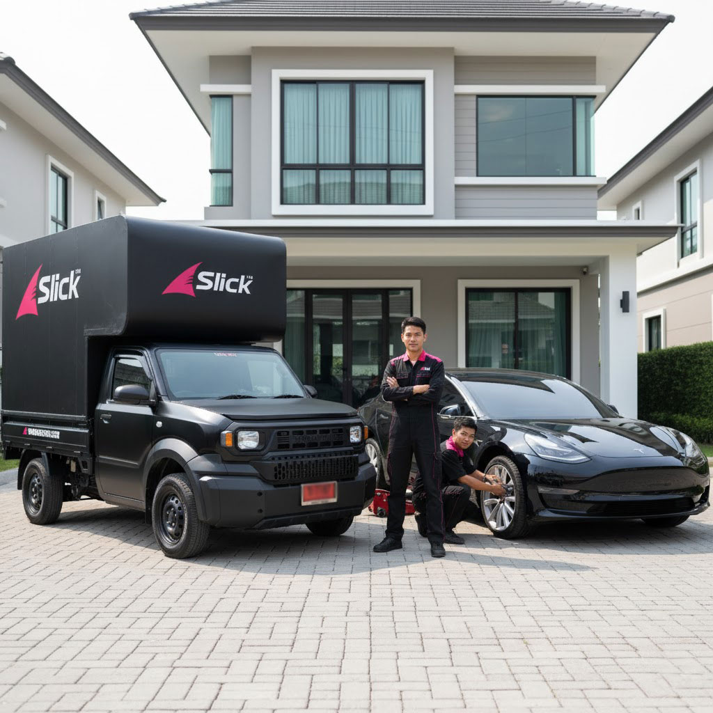 change tire at home tesla model3 black 02