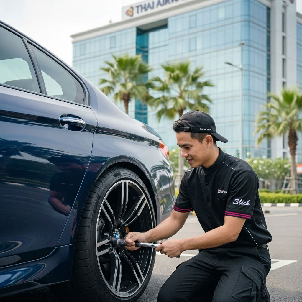 บริการเปลี่ยนยางรถนักบิน / Cabin Crew / แอร์โฮสเตส ถึงบ้าน ถึงที่