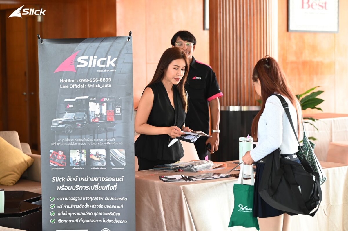 Slick ร่วมงาน 9vision Golf Friendly Match ครั้งที่ 4 ณ Lotus Valley Golf Resort พร้อมให้คำแนะนำและตรวจเช็กสภาพยาง สร้างความมั่นใจทุกการเดินทาง