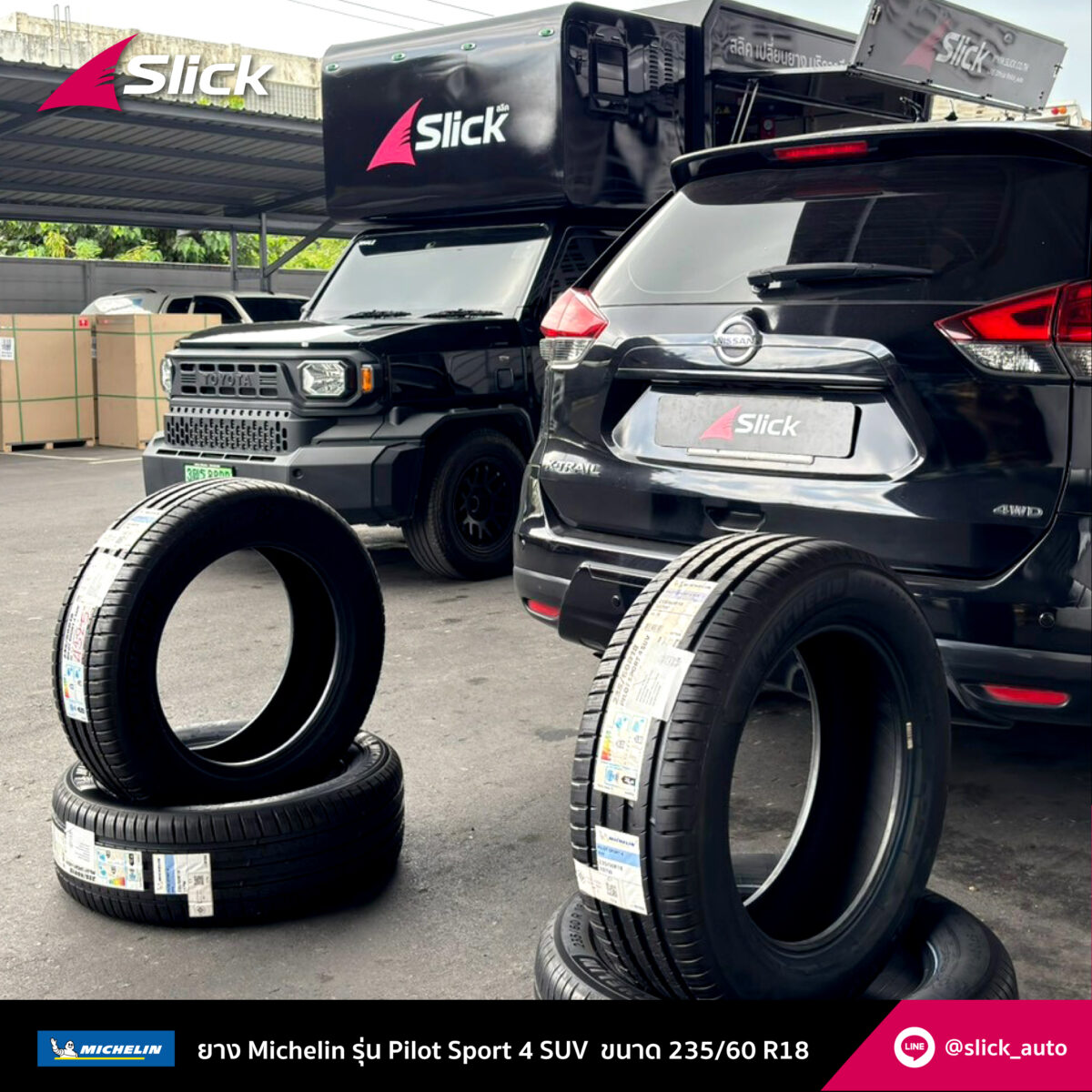 Slick Nissan X trail Michelin Pilot Sport 4 SUV 235 60 R18 02