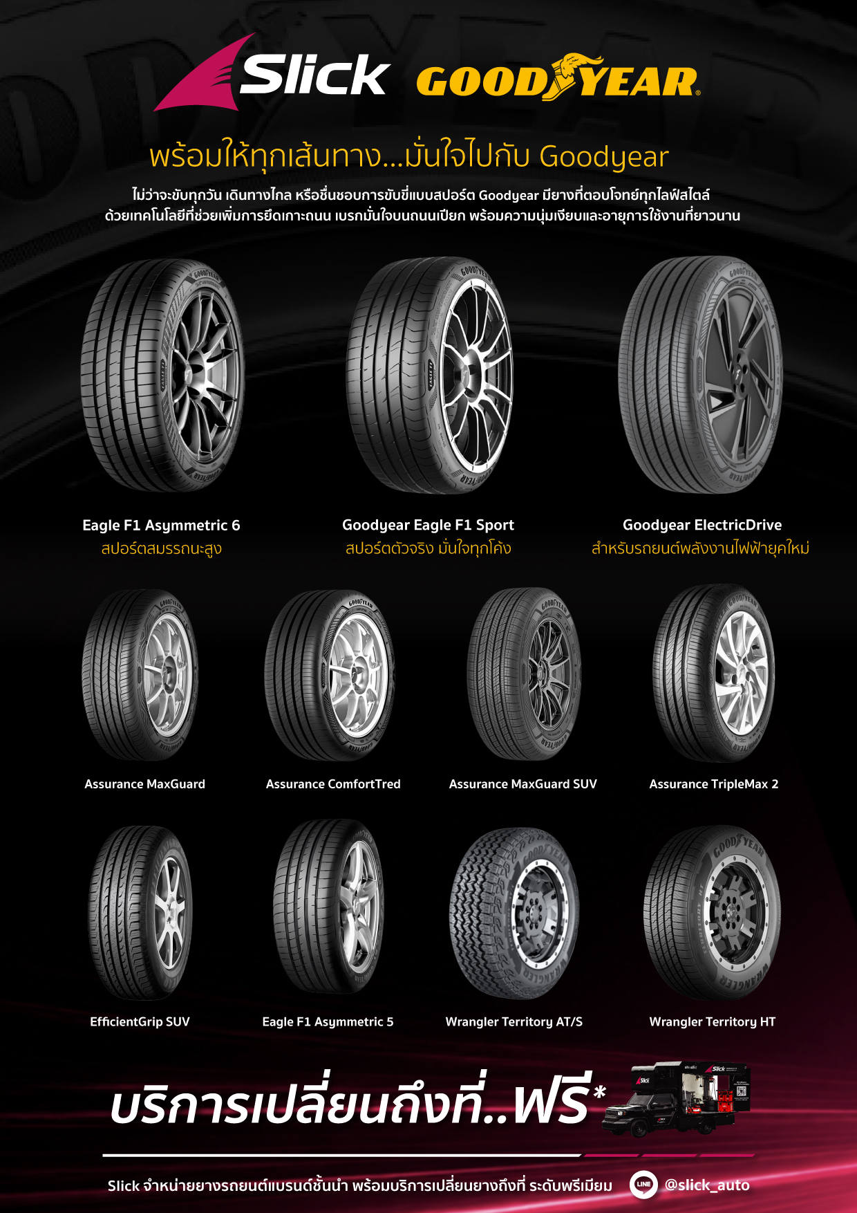 ยาง Goodyear เปฃี่ยนถึงที่